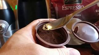 Coffee hack Dolce Gusto refillable capsule and Lidl espresso beans [upl. by Jonis]