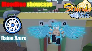 Raion Azure Full Showcase  Shindo Life  Raion Rengoku Skin [upl. by Skoorb]