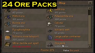 OSRS  Opening 24 Ore Packs from Volcanic Mine Store [upl. by Ilek656]