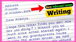 Informal Letter writing In English Informal letter writing in english class 10 [upl. by Lidda]