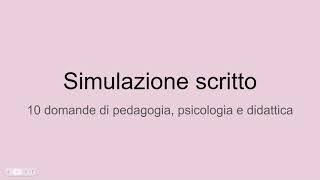 Simulazione prova scritta 24 cfu  Concorso docenti [upl. by Sucramej]