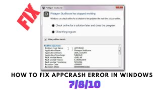 fix appcrash error Applicationexe Has Stoped Working │Work For All Windows 7 8 10 [upl. by Ku]