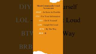 Most Common English Acronym education trending learnenglish [upl. by Ykceb556]