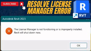 Error on Revit The license manager is not functioning or is improperly installed  Easy Solution [upl. by Suirrad]