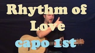 Rhythm of Love Plain White Ts Easy Strum Guitar Lesson Chords Licks TAB How to Play Tutorial [upl. by Jarad182]