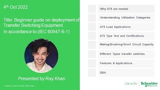 IEC60947 6 1 ATS Automatic Transfer Switch Training By Ray Khan [upl. by Greenfield]