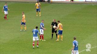 Two contested drop balls inside a minute Mansfield vs Portsmouth 29Apr2017 [upl. by Garner738]