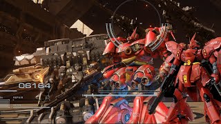 Gundam Sazabi VS Arquebus Balteus  Armored Core 6 EASY Boss Fight [upl. by Zarihs]