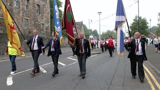 7am Morning parade during 2023 Linlithgow Marches led by Standard Bearers and Linlithgow Reed Band [upl. by Janka]