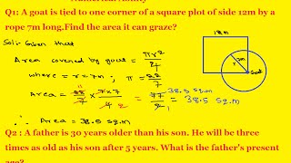 Problems On Ages  Problems On Area  Arithmetic Aptitude  Numerical Ability [upl. by Assilana520]