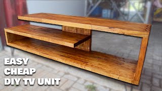 DIY TV stand build  woodworking [upl. by Idorb]