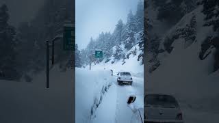 Gulmarg road in winter gulmargdairies gulmargroad jannat snowvibes trendingvideo [upl. by Lorre956]