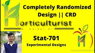 Completely Randomized Design  CRD  Stat701 Final Course [upl. by Frangos]