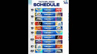 IPL 2023 SCHEDULE  IPL 2023 TIME TABLE  IPL Time Table 2023  IPL 2023 Schedule Time Table [upl. by Rew]