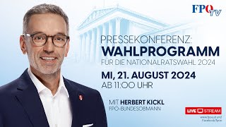 Präsentation des FPÖWahlprogramms für die Nationalratswahl 2024 [upl. by Fabiola]