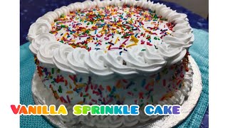 Vanilla sprinkle cake  Vanilla cake recipe  Birthday special cake [upl. by Seidnac]