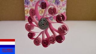 lentedecoratie bloemen van papier  quillingfiligraan handleiding Nederlands  DIY [upl. by Sedecram935]