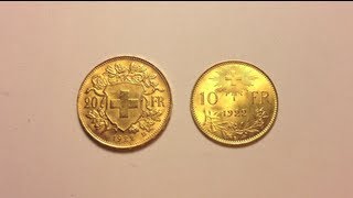 Swiss Cheese I mean GOLD Switzerland 10 amp 20 Franc Coins [upl. by Viva]