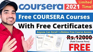 Coursera Free Certification Courses 2021  Student Get Professional Certificate For Free Tricky Man [upl. by Giardap]