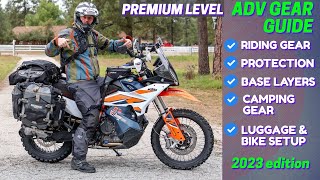 ✔Complete Gear Guide✔ for ADV Motorcycle Riding amp Camping 2023 PREMIUM edition [upl. by Ruthann]