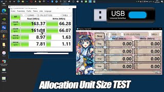 SanDisk USB Flash Drive 64gb Speed test Allocation Unit Size [upl. by Ariayek634]