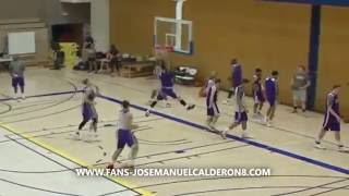 Jose Calderon dunk on Lakers Training Camp NBA TV [upl. by Gass]