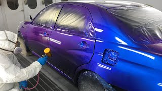 Blue to Violet change your car colour  How to paint chameleon pigment【 カスタムペイント 】 [upl. by Krefetz]