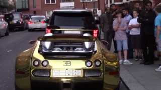 Gold Bugatti Veyron amp Range Rover Combo outside Harrods [upl. by Mcadams]