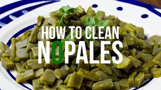 How To Clean Nopales Cactus Paddles  Como Limpiar Nopales [upl. by Hairahcez307]