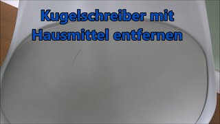 Kugelschreiber aus Kunstleder entfernen mit Hausmittel  Kulli aus Kleidung oder Möbel entfernen [upl. by Ariday713]