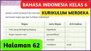 Kunci Jawaban Bahasa Indonesia Kelas 6 Halaman 62 Kurikulum Merdeka Majas Jenis Majas ArtiMakna [upl. by Aitan858]