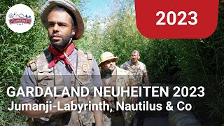 Gardaland Neuheiten 2023  JumanjiLabyrinth NautilusMusical amp mehr im VideoÜberblick [upl. by Ronnica]