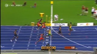 Usain Bolt 958  100m World Record 50 fps [upl. by Enihsnus]