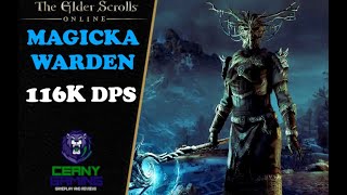 ESO Magicka Warden 116K DPS Build  Full MagDen DPS Build for The Elder Scrolls Online [upl. by Ihsar]