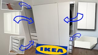 IKEA PAX Komplement Wardrobe Assembly drawer sliding doors soft close  montage meuble [upl. by Hambley]