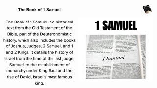 The Book of 1 Samuel is a historical text from the Old Testament of the Bible [upl. by Aham467]