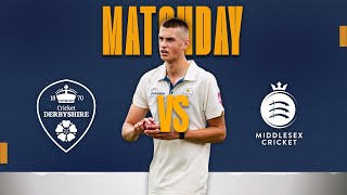 🔴 LIVE  Derbyshire vs Middlesex Day Two [upl. by Osnofla]