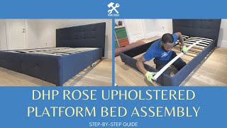 DHP Rose Upholstered Platform Bed Assembly  aka Amherst Upholstered Bed  Full StepbyStep Guide [upl. by Alusru61]