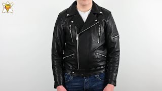 Goldtop 617 Leather Motorcycle Jacket  Black [upl. by Suiramaj669]