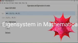 Finding Eigenvalues and Eigenvectors of Matrix with the help of Mathematica lleigenvalues [upl. by Jasisa]