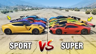 GTA 5 ONLINE  FASTEST SPORT CARS VS FASTEST SUPERCARS WHICH IS FASTEST [upl. by Magnus]