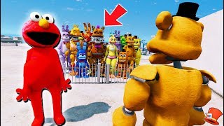 CAN BUFF FREDDY SAVE ALL THE ANIMATRONICS FROM EVIL ELMO GTA 5 Mods FNAF RedHatter [upl. by Ayala601]