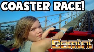 Roller Coaster Race Gemini POV ride at Cedar Point [upl. by Onihc557]