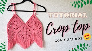 HERMOSO Crop Top a Crochet 😍 Que esperas para hacerlo 😁 Tutorial Paso a Paso 😉 [upl. by Onaled968]