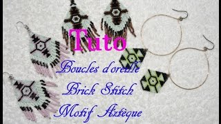 TUTO Boucles doreille franges et motif aztèque [upl. by Remas934]