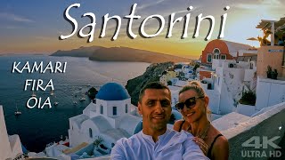 Santorini Greece  Oia Fira White Beach 4K [upl. by Nyrok]