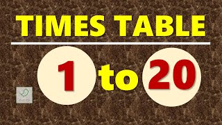 Times Table 1 to 20  Multiplication Table of 1 to 20 [upl. by Gridley426]