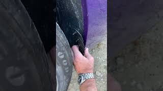 Inside view 11 second Challenger rock guard install 1fastguard dodgechallenger mudguard usa diy [upl. by Ronoc]