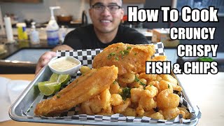 How To Cook CRISPY FISH amp CHIPS [upl. by Ahseinat]