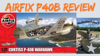 Airfix P40B Beginner Aircraft Scale Model Kit Review  scalemodel tamiya modelairplane [upl. by Adiam616]